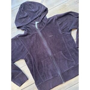 Vintage Patagonia Womens Medium Purple Fleece Full Zip Hooded Jacket Embroidered
